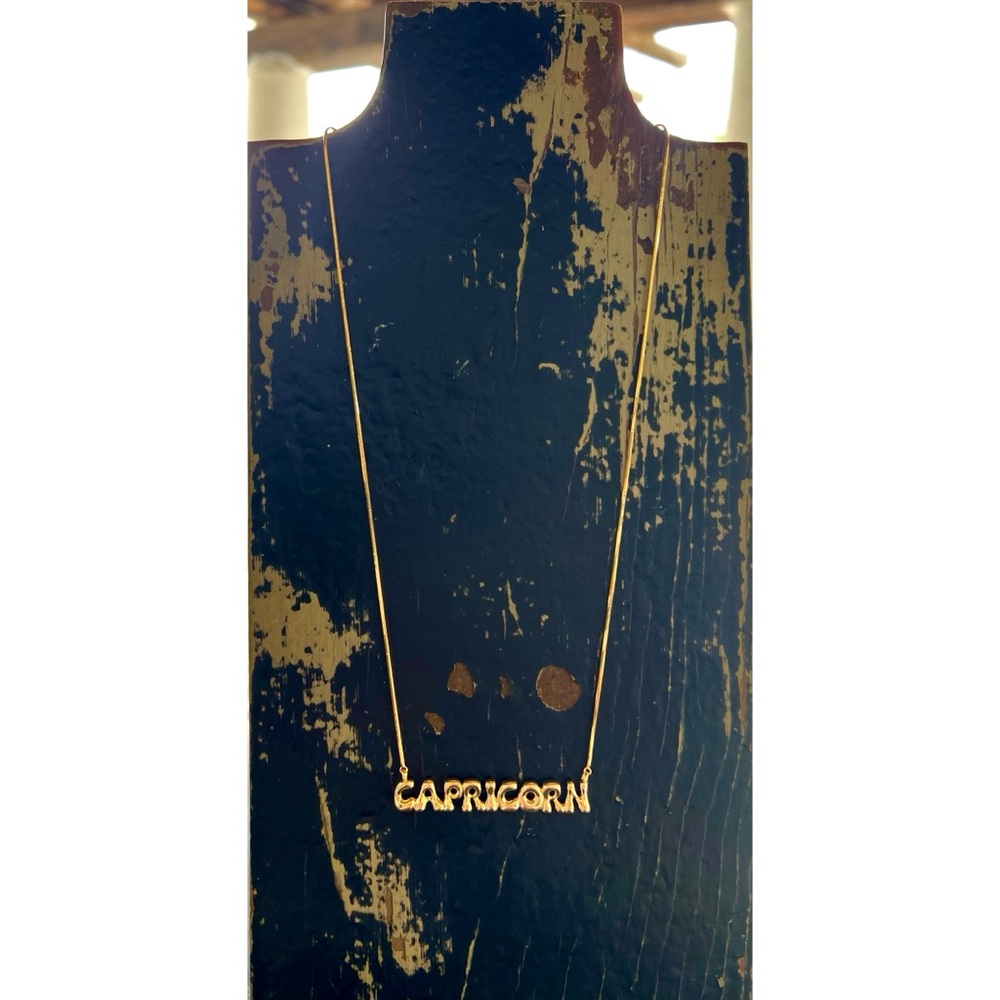 Anthropologie Gold Plated Zodiac Bubble Necklace